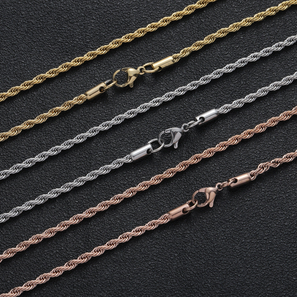 3mm 14K Gold Rope Chain