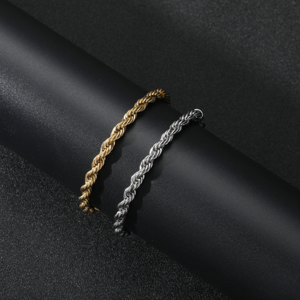 5mm 14K Gold Rope Bracelet