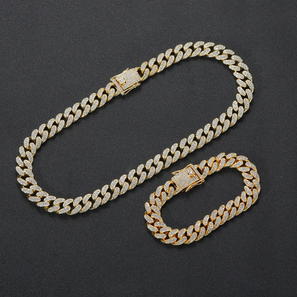 12mm 14K Gold Iced Miami Cuban Bracelet