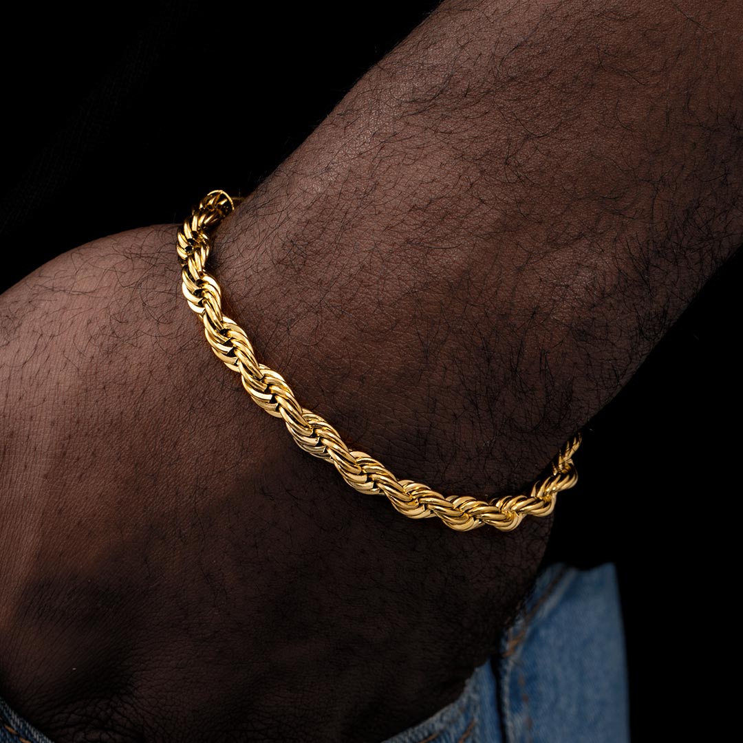 5mm 14K Gold Rope Bracelet