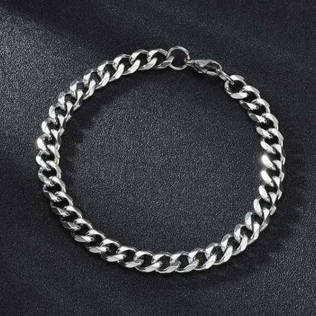 5mm Cuban Bracelet in White Gold